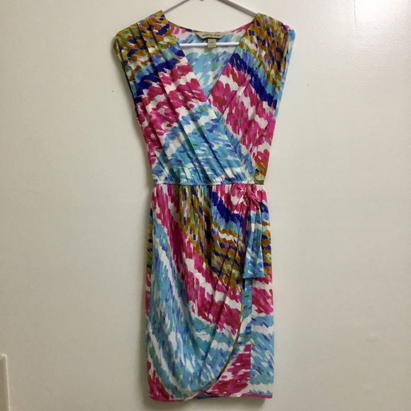 Presley Skye Silk Dress Tie Dye Sexy Tulip Cut - Picture 5 of 6